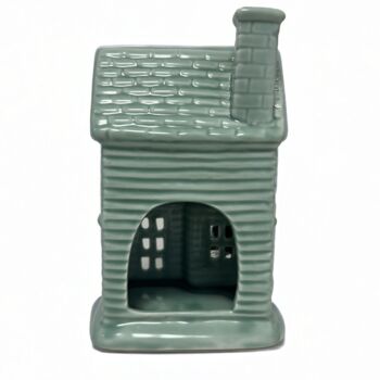 Sage Ceramic House Christmas Tealight Holder, 4 of 4