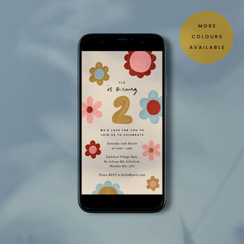 Digital Download Floral Birthday Party Invite, 4 of 5