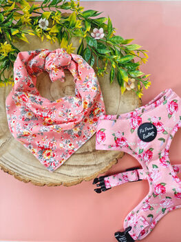 Pink Vintage Floral Dog Bandana, 3 of 3