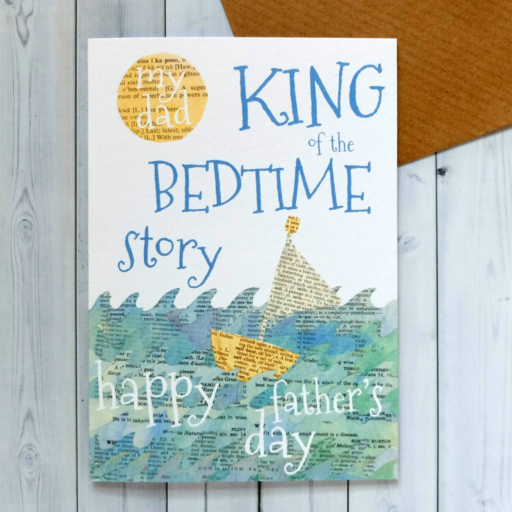 Kid's 'King Of The Bedtime Story' Father's Day Card By Bookishly