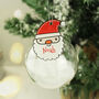 Personalised Red Santa Feather Glass Bauble, thumbnail 2 of 3