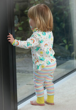 Children's Pyjamas | Rainbow Dragon | Certified Organic, 3 of 12