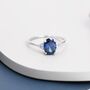 Oval Sapphire Cz Ring In Sterling Silver, thumbnail 1 of 11
