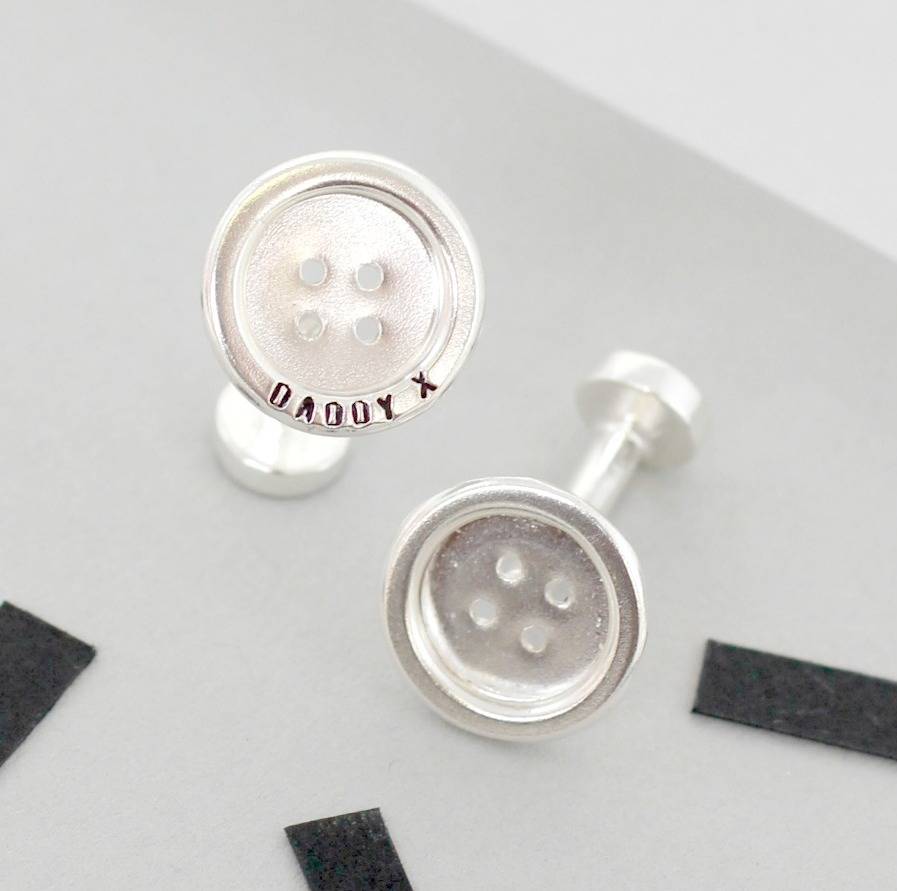 Personalised Button Cufflinks By Posh Totty Designs