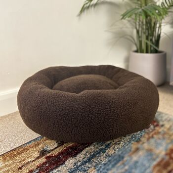 Super Soft Fleece Donut Calming Dog Bed, 2 of 7