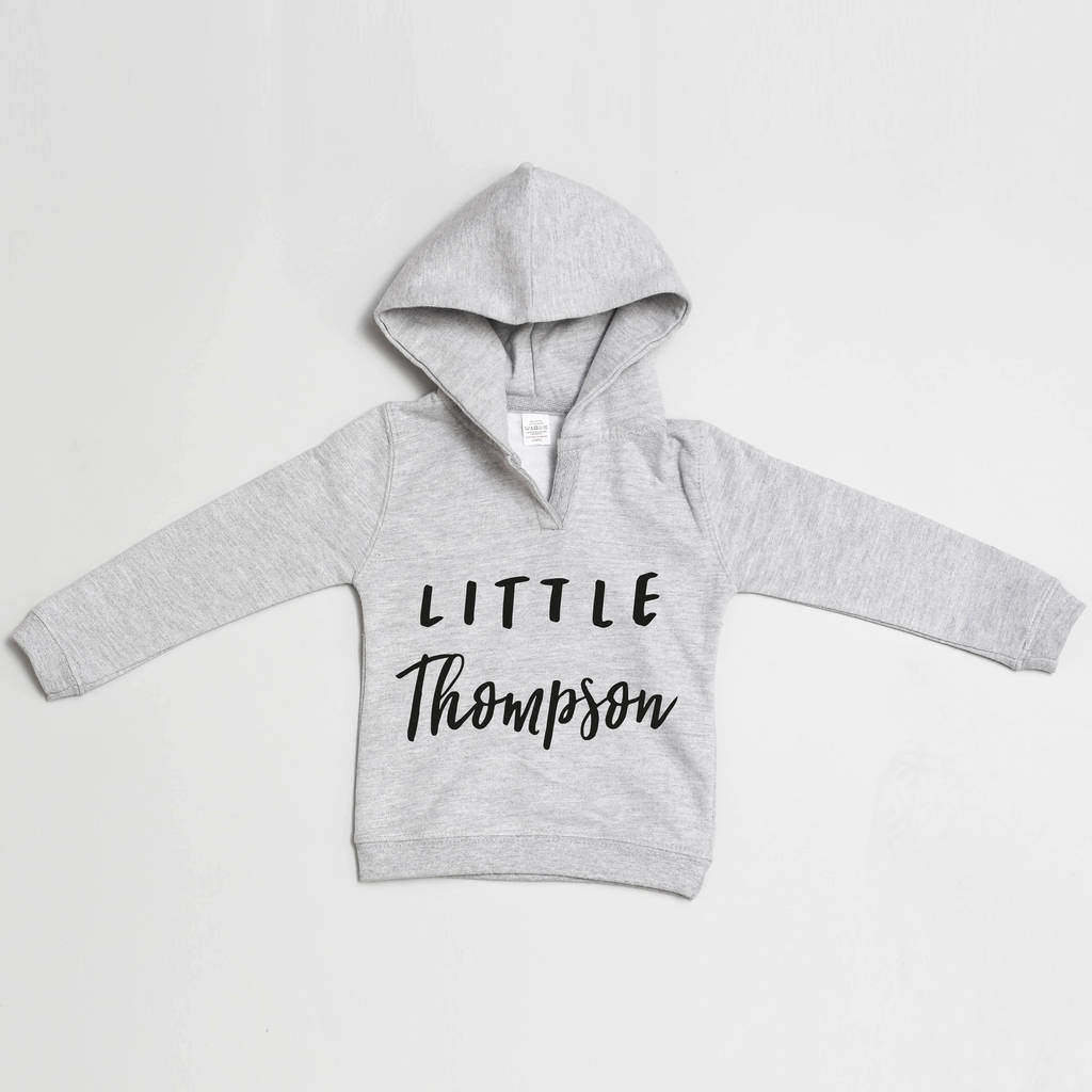 Little Name Personalised Baby Hoodie By Letter Clothing Company