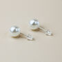 Simple White Pearl Stud Earrings, thumbnail 2 of 3