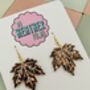 Maple Leaf Glitter Earrings, thumbnail 2 of 4