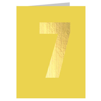 Mini Gold Foiled Number Seven Card, 2 of 5