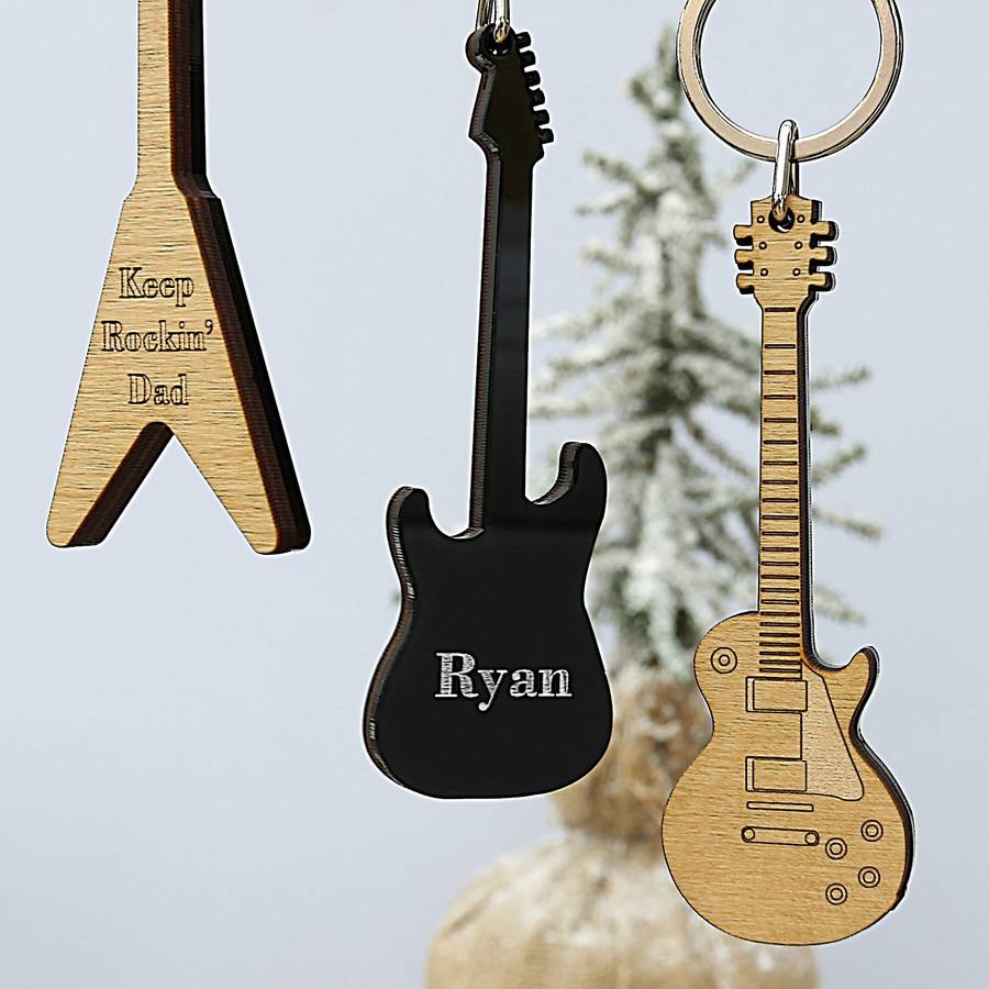 personalised electric guitar keyring by neltempo