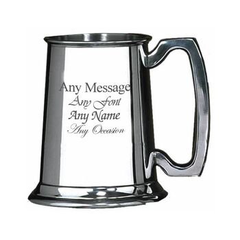 Personalised Engraved Plain Pewter Tankard 10oz, 2 of 4