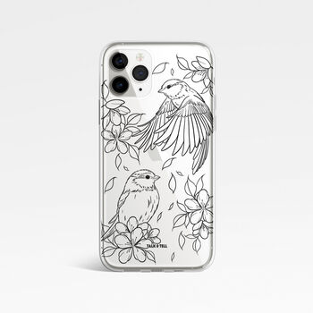 Birds Floral Black Phone Case For iPhone, 9 of 9