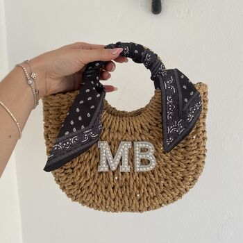 Personalised Bandana Wicker Basket Bag, 3 of 5