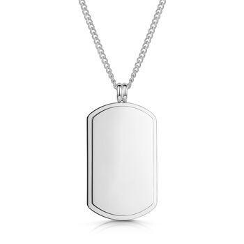 Large Dog Tag With Plate Stainless Steel, 6 of 7