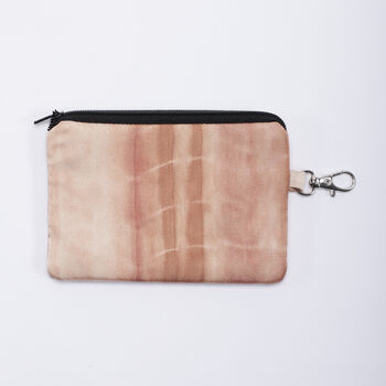 Tie And Dye Brown Silk Zipped Pouch Bag, 3 of 4