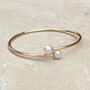 Hope Round Pearl Bypass Bangle, thumbnail 2 of 3