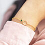 Minimalist Gold Plated Circle Birthstone Bracelet, thumbnail 4 of 10