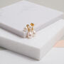 Glebe Double White Pearl And Gold Plated Drop Earrings, thumbnail 1 of 3