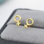 Sterling Silver Female Symbol Stud Earrings, thumbnail 3 of 11