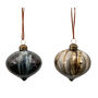 Set Of Six Black / Gold Marble Effect Baubles, thumbnail 2 of 5