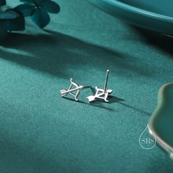 Bow And Arrow Stud Earrings In Sterling Silver, 6 of 12