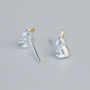 Sterling Silver Rabbit Stud Earrings, thumbnail 3 of 5