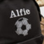 Personalised Embroidered Black Football Kids Backpack, thumbnail 2 of 6