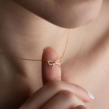 Sterling Silver Bow Necklace, 10 of 10