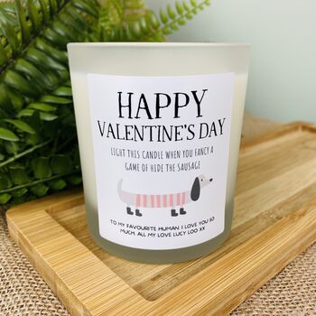 Personalised Funny Dachshund Valentines Candle Gift, 3 of 12