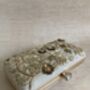 Cream Gold Embroidered Rectangular Clutch Bag, thumbnail 2 of 10