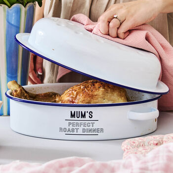 Personalised Enamel Roasting Dish With Lid, 2 of 5