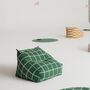 Vibes Armchair Beanbag Green White Windowpane, thumbnail 1 of 4