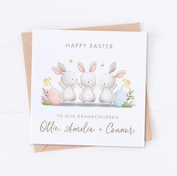 Personalised Easter Bunnies Grandchildren Card, 3 of 4