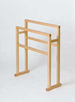 Solid Natural Oak Large Towel Stand, 3 of 4