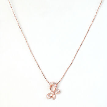 Rose Gold Butterfly Pendant Necklace, 3 of 3