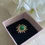 Gold Adjustable Sun Ring Emerald Green, thumbnail 3 of 6