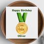 Happy Birthday Age Medal Card, thumbnail 2 of 2