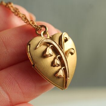 Antique Floriography Personalized Heart Locket, 3 of 8