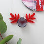 Red And Grey Personalised Floral Acrylic Necklace, thumbnail 1 of 6