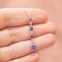 Mother And Three Children Birthstone Pendant Necklace, thumbnail 1 of 12