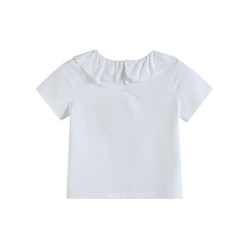 Isabelle White Collar Frill Top, 3 of 12