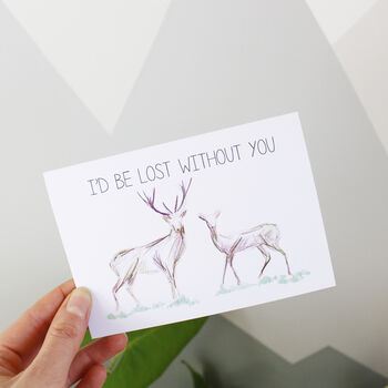 I'd Be Lost Without You Deer Valentine's Day Card, 2 of 4