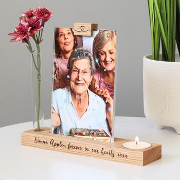Personalised Memorial Candle Holder Vase Photo Frame, 5 of 11