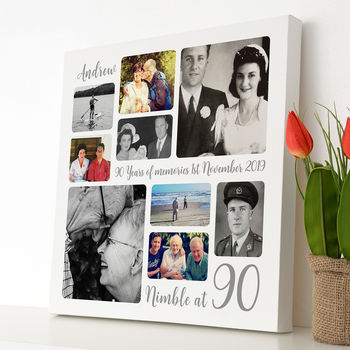 Personalised 90th Birthday Square Photo Collage, 3 of 11