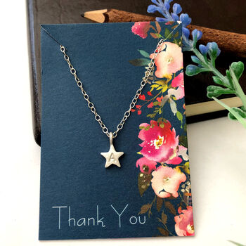Thank You Teacher Initial Star Necklace, 2 of 11