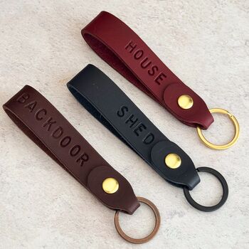Personalised Leather Loop Keyring, 6 of 9
