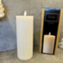 23cm White Ribbed LED Pillar Candle – Real Wax, thumbnail 2 of 12