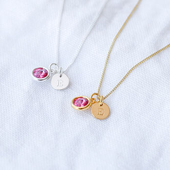 Personalised Birthday Necklace For Her Birthstone And Initial Gift, 8 of 8