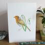 Robin And Snowdrops Christmas Card, thumbnail 4 of 6