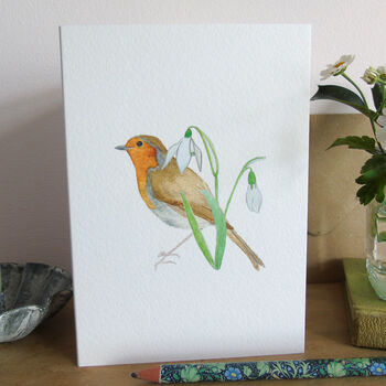 Robin And Snowdrops Christmas Card, 4 of 6